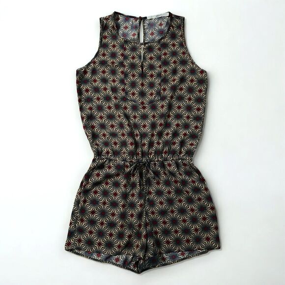 Gibson Pants - Gibson Nordstrom Geometric Silky Retro Sleeveless Romper Women's Size Medium